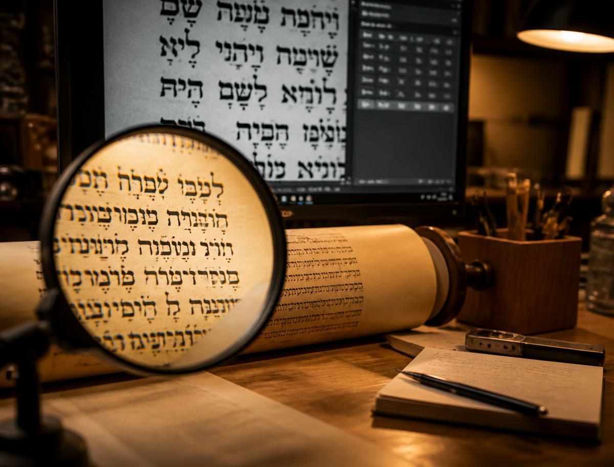 בדיקת מזוזה בהגהת מחשב ובזכוכית מגדלת